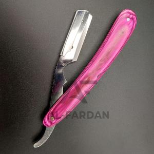 Manche en bois de couleur rose prix de gros en acier inoxydable lame unique logo personnalisé salon de coiffure utiliser rasoir de rasage droit - Product Image 4
