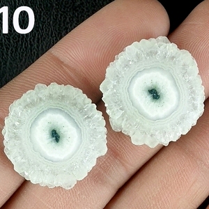 Paire de tranches de stalactite de quartz solaire, cabochons en pierres précieuses naturelles, pierres brutes pour la fabrication de bijoux, fournisseur en gros, article durable, cadeau - Product Image 3