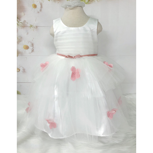 Ropa de bebé al por mayor traje de encaje suave rosa sin mangas vestido de bebé niñas diseños para exportar a granel - Product Image 1