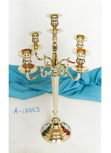 5 Arms Candelabra brass Plated Candle Holder Antique Brass Candelabra Holder Classic Style Brass Plated Candle Holder from Indi - Product Image 2