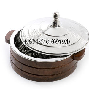 Cazuela decorativa hecha a mano de calidad superior de diseño de metal Hotpot, forma redonda, nuevo calentador de alimentos de metal de lujo - Product Image 5