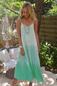 Wholesale Bohemian <b>Lady</b> Beach Holiday Sexy Sundress Summer Days Mint Ombre Hand Tie Dye <b>Hot</b> Women Maxi <b>Dress</b> - Product Image 2
