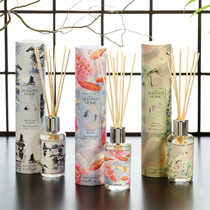 Sang Trọng Thiết Kế Nghệ Thuật Nhật Bản Phong Cách Xi Lanh Đóng Gói Hộp Hương Thơm Reed Khuếch Tán Với Mây Gậy - Product Image 3