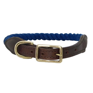 Harnais de laisse pour animaux de compagnie de couleur personnalisée solide et confortable du fournisseur direct Collier de chien en cuir personnalisé Coton durable - Product Image 1