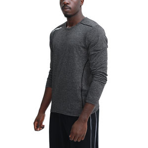 เสื้อกีฬาคุณภาพสูง โพลีเอสเตอร์/คอตตอน บีบรัดรูปทรง สำหรับผู้ชาย เสื้อวิ่งออกกำลังกาย เสื้อสวมใส่สบาย แห้งเร็ว - Product Image 4