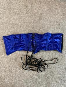 Corset pour femmes, bustier bleu, personnalisé, sous-poitrine, haute taille - Product Image 6