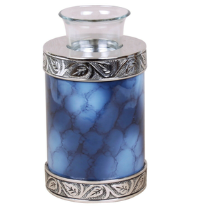 Gatta-urna de cremación de cenizas funerarias para adultos, urna de Metal de latón con grabado clásico de Fuego Azul, estilo americano/europeo - Product Image 4