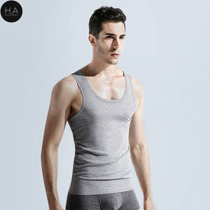 Wholesale Summer Pure Cotton <b>Vest</b> <b>Men's</b> Large Round Neck Loose Sleeveless tank Tops - Product Image 2