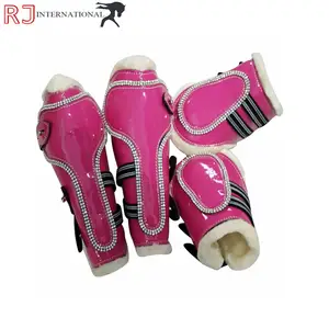 NEW HORSE PINK BLING Tendon Fetlock Boots Horse Jumping Leg Protection、HORSE JUMPING BOOTS