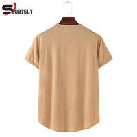 T-shirt décontracté à col rond pour homme Sportsly International 100% coton, logo personnalisé imprimé en sérigraphie, 220g, respirant