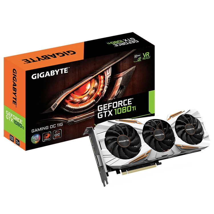 GIGABYTE NVIDIA GeForc GTX 1080 Ti משחקים OC 11G המשמש גרפיקה כרטיס עם 11G GDDR5X 352-קצת זיכרון תמיכה OverClocking