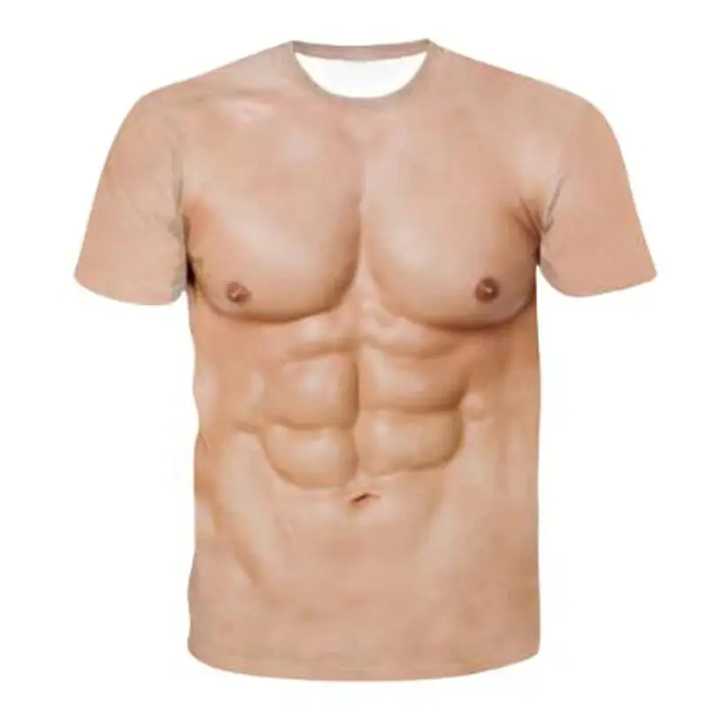 Nieuwe Gespierde Man Bedrukt 3d T-Shirt Met Ronde Hals En Korte Mouw Dames T-Shirt Heren Casual Dames T-Shirt Tops Body Muscle Gym Dragen