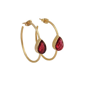 Boucles d'oreille en pierre gemmes, boucles d'oreilles, plaqué or, fuchsia rose, pendentif, bijoux de créateur, vente en gros, tendance, nouvelle mode, 1052 - Product Image 1