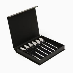 Juego de cubiertos de acero inoxidable para restaurante, juego de cubiertos con caja negra, 6 piezas - Product Image 2
