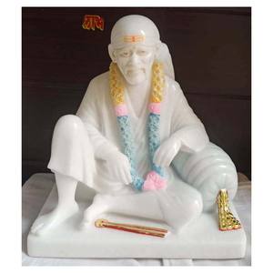 รูปปั้นพระศิลาบาบา ทำมือ งานศิลปะสมัยใหม่ วัสดุหินอ่อนสีขาว ขัดเงา ทนทาน - Product Image 1