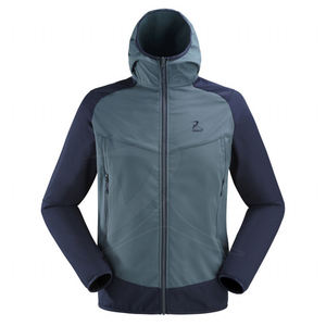Veste d'hiver décontractée grande taille pour hommes, coupe ajustée, coque souple, imperméable, respirante, coupe-vent en laine, capuche en cuir avec longue fermeture éclair - Product Image 1