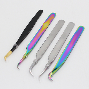 Pinces à cils professionnelles en gros, pinces à cils en acier inoxydable pour volume intense, outils pour salons de beauté - Product Image 2