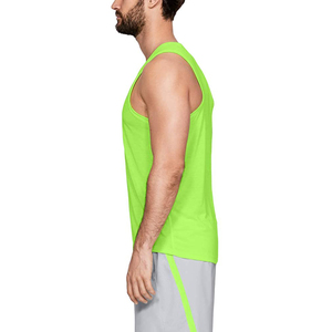 Camiseta sin mangas de verano informal para hombre, ropa de punto transpirable, camiseta sin mangas de gimnasio verde personalizada - Product Image 3