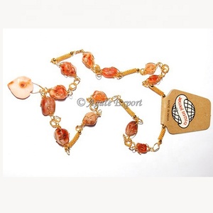 Agate Cornaline Cages Collier fait main Perlé - Product Image 1