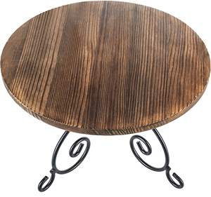 Support à gâteau galvanisé noir avec dessus en bois ustensiles de cuisson en fer métallique parfait pour la maison ustensiles de cuisine Restaurant pièce d'affichage élégante - Product Image 2