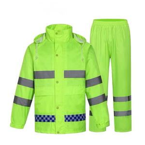 Seguridad de lluvia impermeable abrigo transpirable mono impermeable de poliéster conjunto traje de lluvia - Product Image 1