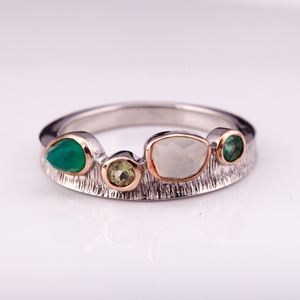 Sanq — argent plaqué argent 925 avec Agate verte naturelle, calcédoine verte émeraude, haute qualité de thaïlande - Product Image 5