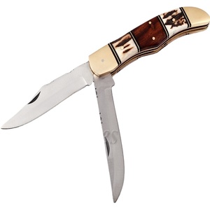 Couteau pliant de bricolage à Double lame, ustensile utilitaire de bricolage en acier inoxydable, couteaux Sm en acier de damas 58-60HRC, entretoise (smk1365) - Product Image 1