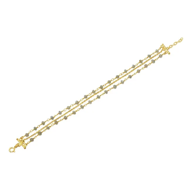Latest labradorite bracelets wholesale jewelry beaded gemstone bracelet with 18K gold plating women jewelry