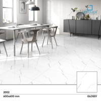Mosaïque murale en porcelaine blanche à motif floral 600x600mm pour projets hôteliers et spas, décoration intérieure, garantie à vie