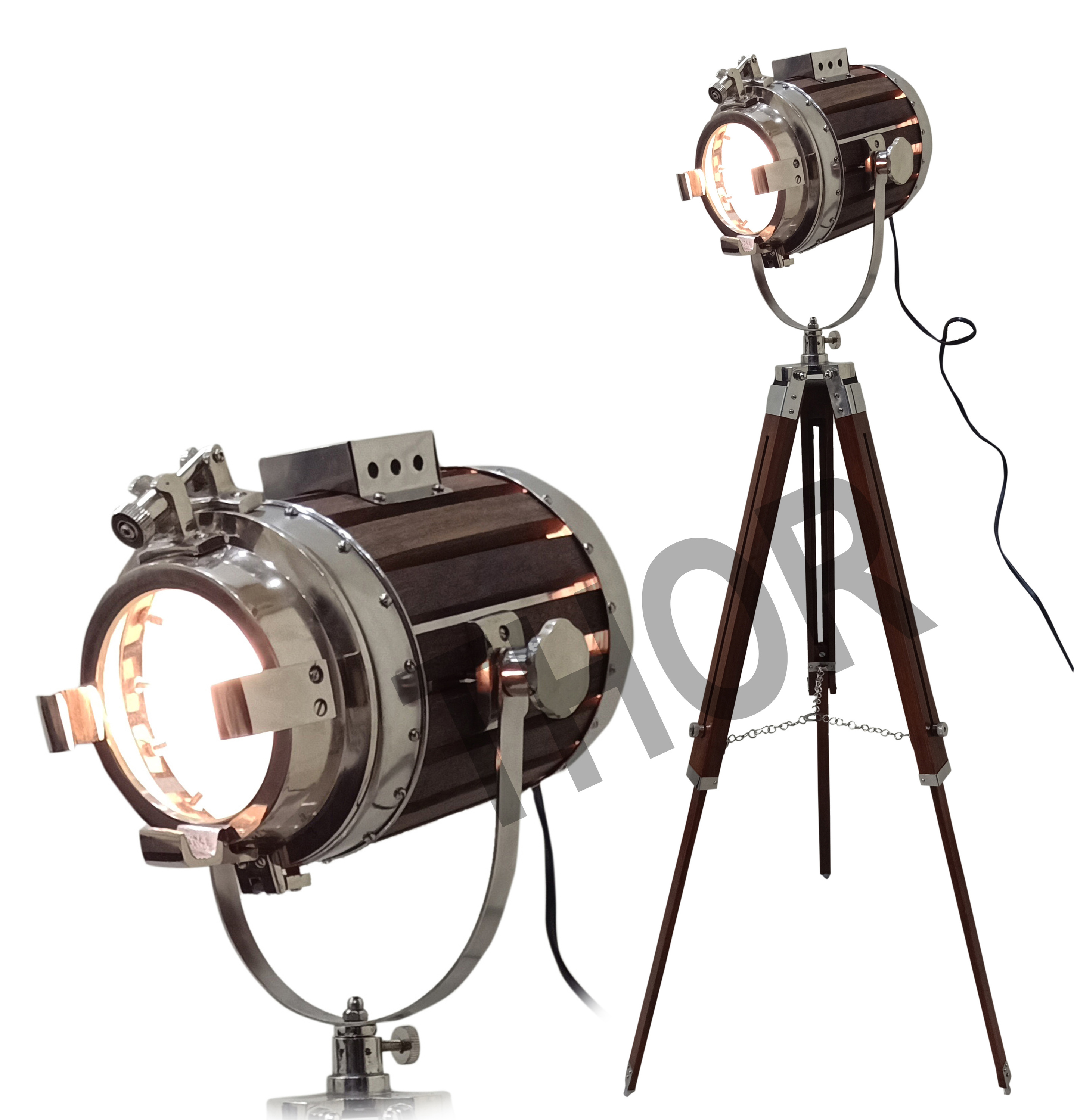 Lampe Sur Trépied Vintage Style Industriel - Réglable, Design Rétro, Pour Intérieur & Extérieur