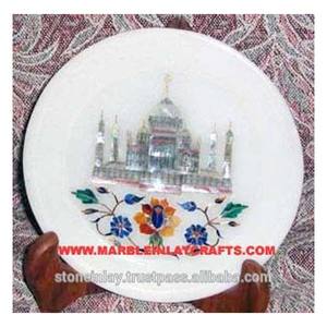 Marble Inlay Plate Handcrafted - Product Image 1