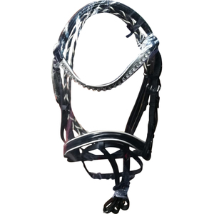 VENDRE bride en cuir fantaisie CUIR VÉRITABLE Cheval Sellerie Dollar équestre 8 tailles FULL COB SHETLAND - Product Image 2