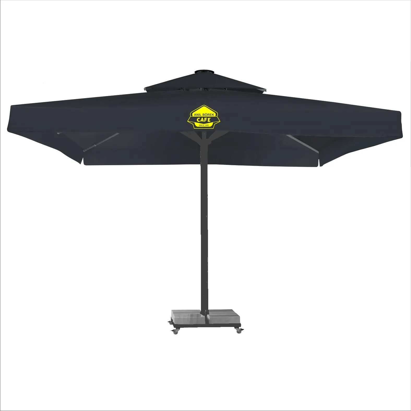 Proteger do Sol e da Chuva Guarda-chuva Grande Impermeável com Logotipo Personalizado 600x600 cm Alumínio Frame Parasol Jardim Pátio
