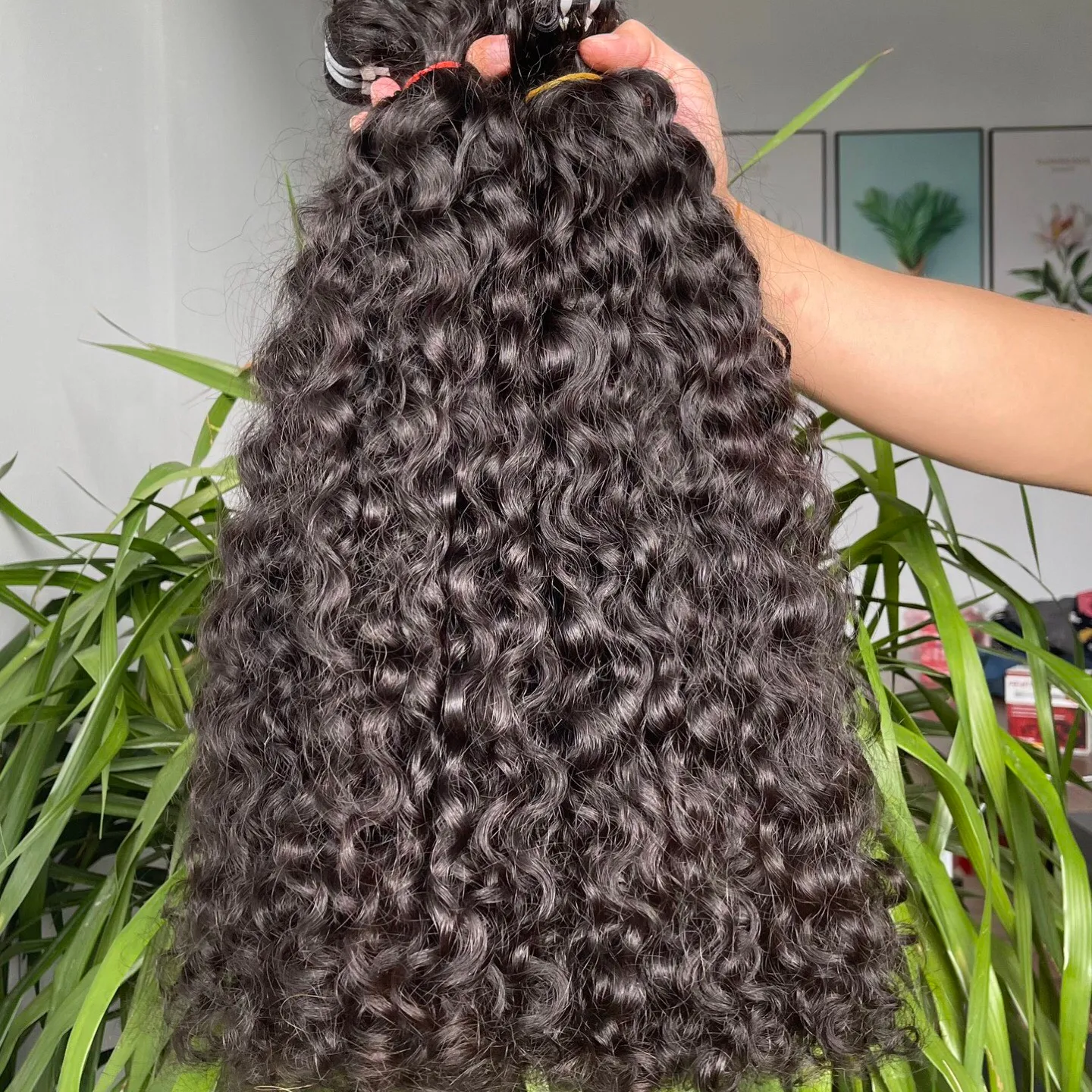 Grade 12A Super Double Drawn Curly Hair Bundles, Human Hair Extensions Best Quality Vietnamese Raw Hair