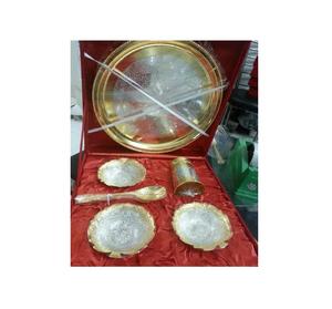 Bol en laiton plaqué argent personnalisé pour cadeau de Pâques bols et plateau ensemble Home Decor Europe - Product Image 1