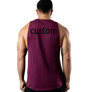 Vente en gros de débardeurs de gym sans manches pour hommes 95% coton 5% Spandex gilet de fitness respirant XL décontracté muscle tricoté tissage - Product Image 2