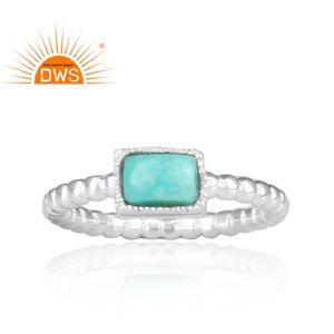 Handcrafted Hammered Arizona <b>Turquoise</b> Sterling Silver Bezel Setting Trendy Wedding Statement <b>Ring</b> for Women & Unisex - Product Image 2