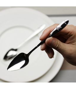 La mejor cuchara de acero inoxidable con mango de diseño de hoja cuchara de cuenco hecha a mano para cocina restaurante Color marrón para obsequios - Product Image 3