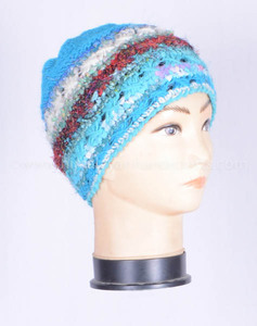 Gorro de lana con forro Polar, cálido y cálido, tejido a mano, hecho en HHWTH-0042-E - Product Image 1