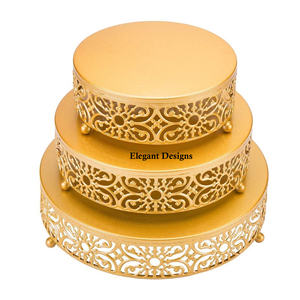 Présentoir à gâteaux en métal de haute qualité, support à trois niveaux, de décoration faite à la main, nouveauté, vente en gros - Product Image 6