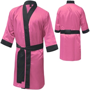 Bata de boxeo MMA de satén personalizada profesional para hombres y mujeres de talla grande tela personalizada patrón impreso Lucha Libre boxeo vestido con capucha - Product Image 1