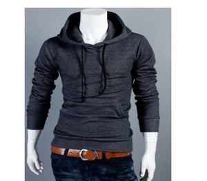 Sweat à capuche personnalisé de haute qualité en molleton uni pour hommes - Product Image 4