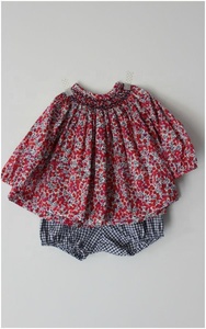 Vestido hecho a mano para bebé, bonito vestido ahumado con bordado en el cuello, 2023 - Product Image 3