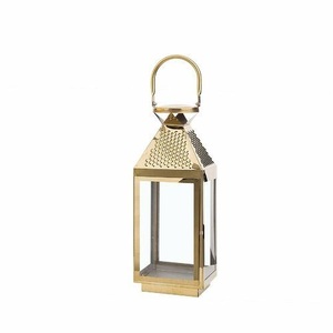 Designer Stainless Steel Lantern Wedding <b>Party</b> <b>Decoration</b> Metal Candle Holder 2023 Shiny <b>Gold</b> Finished Lantern Glass Lantern - Product Image 1