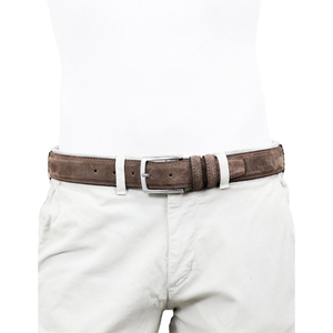 Ý Cao Cấp Top Chất Lượng 3.5Cm/1.37in Maroon Brown Suede Mens Thắt Lưng Sang Trọng Thương Hiệu Nổi Tiếng Bán 6 Cái Trong Một Hộp - Product Image 2