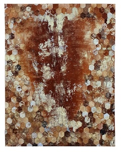 Handmade Patchwork Cowhide Fur Leather <b>Rugs</b> Brown <b>Black</b> Area <b>Rugs</b> For Home And Office Indoor And Outdoor Decoration - Product Image 4