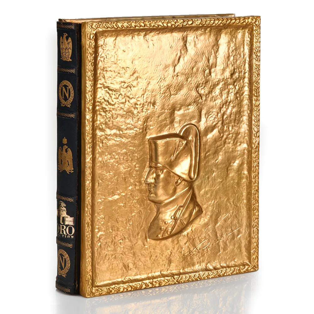 Napoleone Libro con Golden Scultura-Regalo di Lusso-Home decor-Editore di un Libro e Personalizzato Libri-made in Italia