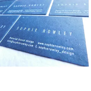 custom made embossed denim fiber handmade papers business cards made from 100% denim fiber paper