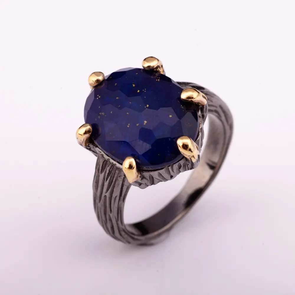 High Fashion Schmuck Spooky Natural Lapis Fancy Cut Silber Ring Fabrik preis von Thailand Hersteller