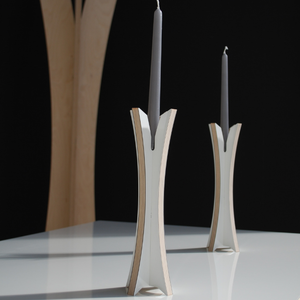 Candeliere in legno decorativo semplice personalizzabile di qualità italiana per candele stelo e sfera - Product Image 5